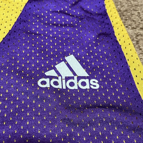 MINT ADIDAS REVERSIBLE MESH JERSEY TANK TOP LA LAKERS OR VIKINGS YELLOW & PURPLE - Picture 9 of 12